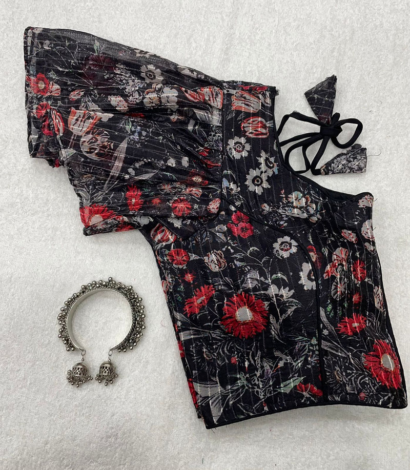 Party Wear Readymade Havey Organza Blouse Anant Tex Exports Private Limited