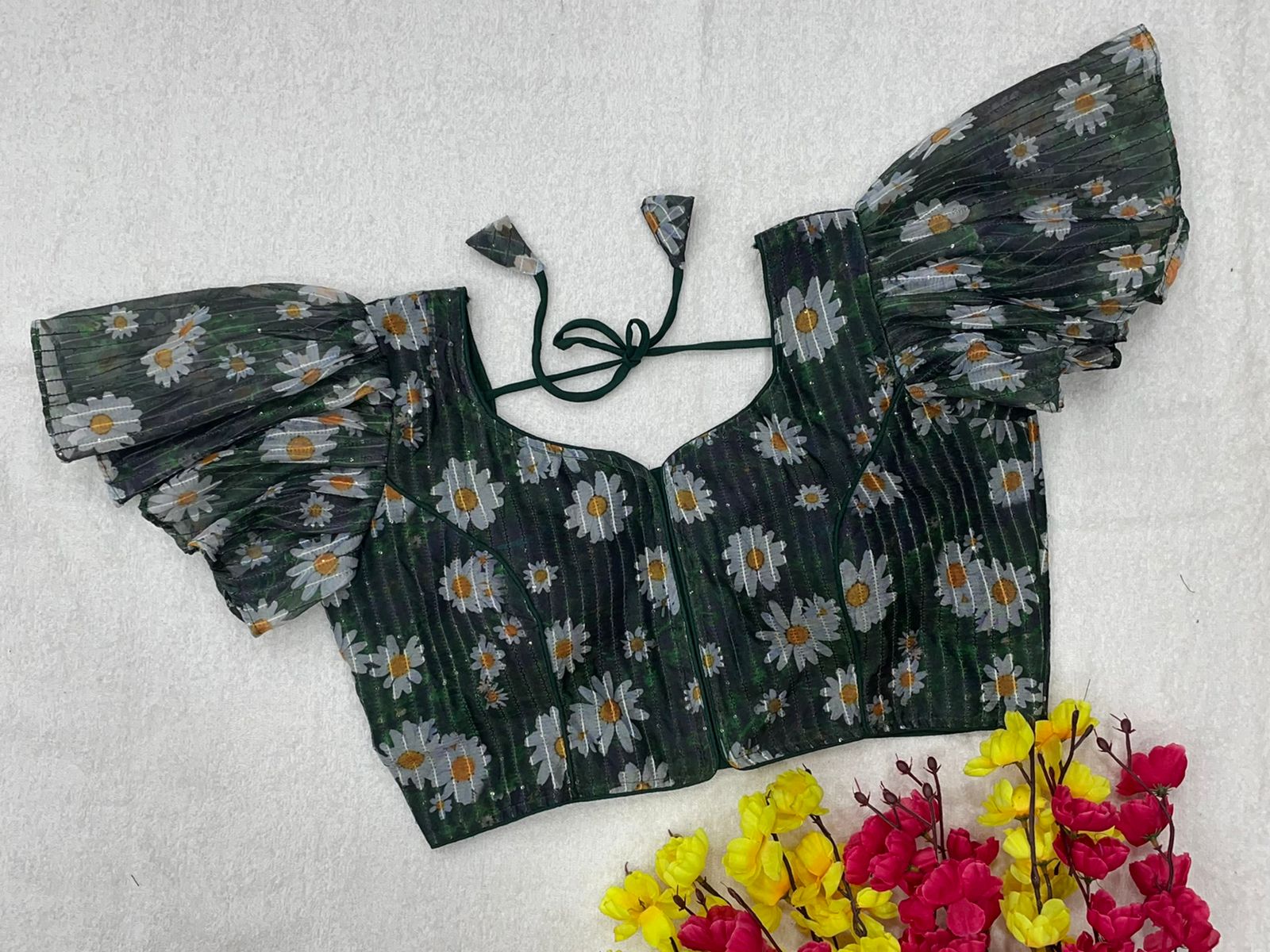 Party Wear Readymade Havey Organza Blouse Anant Tex Exports Private Limited