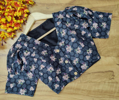 Readymade Hakooba Puff Sleeves Digital Print Blouse Anant Tex Exports Private Limited