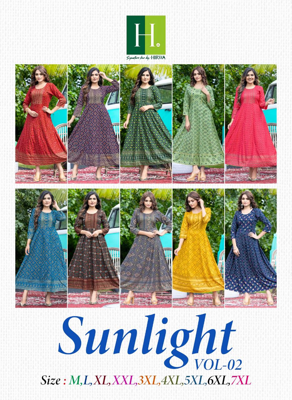 HIRWA SUNLIGHT VOL 2 RAYON KURTI Anant Tex Exports Private Limited
