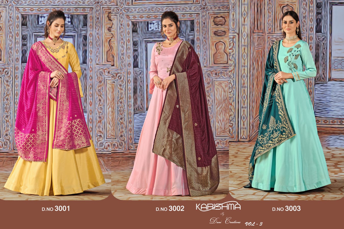KARISHMA VOL 3 SILK WITH FANCY DESINGER READY MADE GOWN SUIT Anant Tex Exports Private Limited