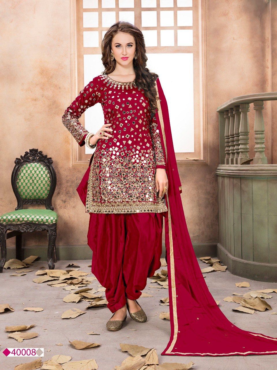 Elegant Tapeta Silk Punjabi Suit Set with Tafeta Silk Top