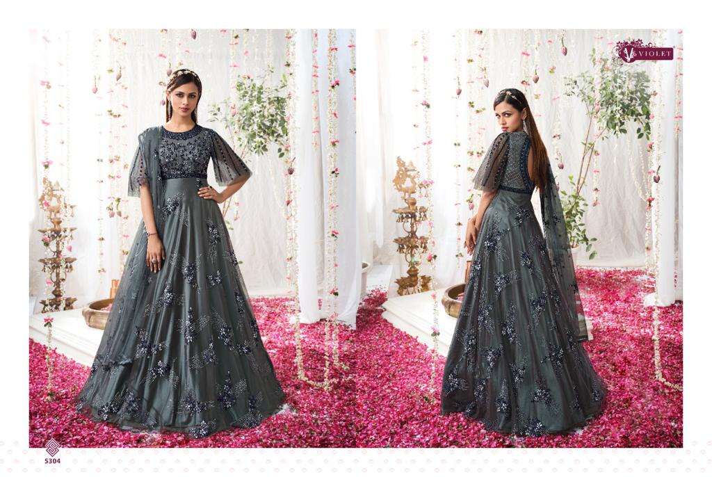 Swagat Violet 5301-5308 Series Exclusive Wedding Designer Long Suits Anant Tex Exports Private Limited
