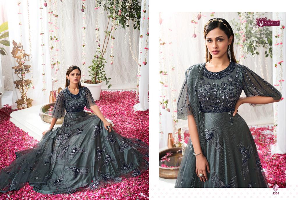 Swagat Violet 5301-5308 Series Exclusive Wedding Designer Long Suits Anant Tex Exports Private Limited