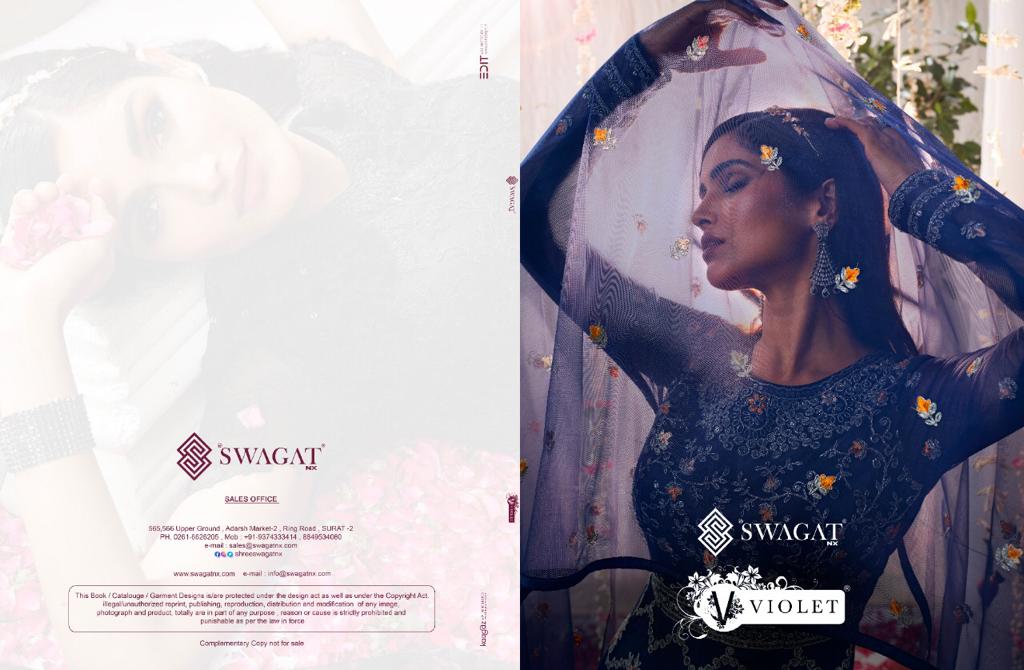 Swagat Violet 5301-5308 Series Exclusive Wedding Designer Long Suits Anant Tex Exports Private Limited