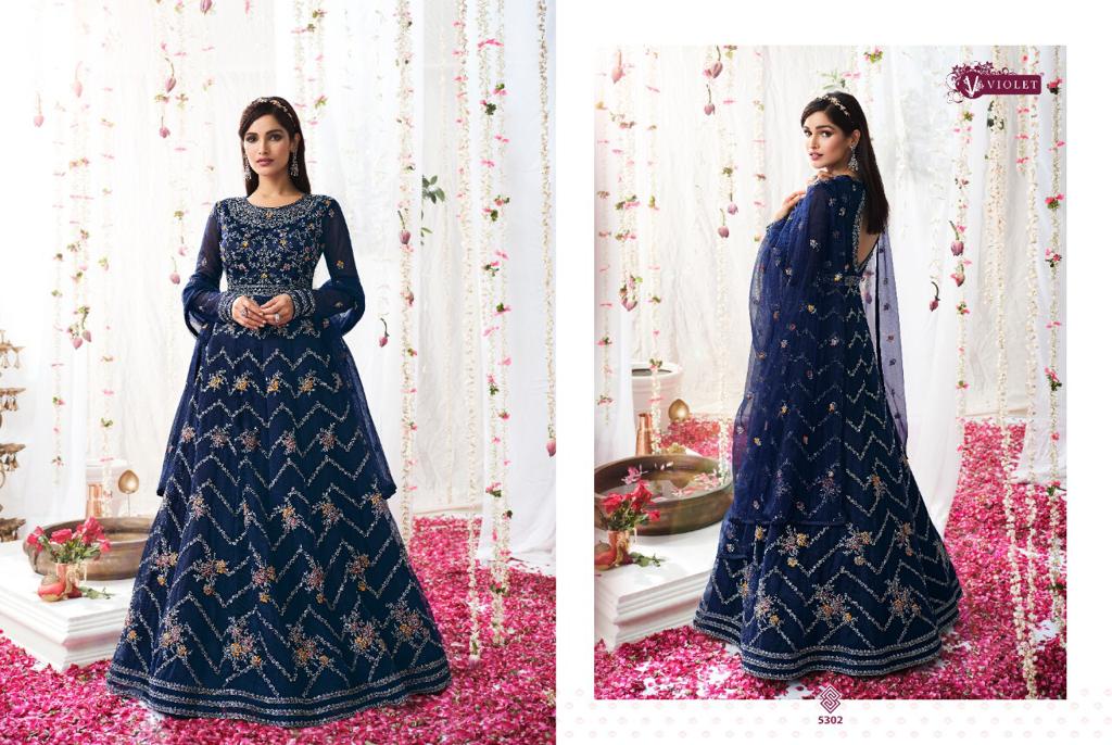 Swagat Violet 5301-5308 Series Exclusive Wedding Designer Long Suits Anant Tex Exports Private Limited