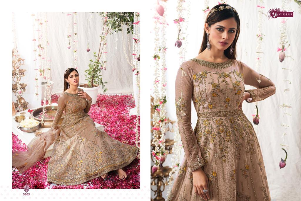 Swagat Violet 5301-5308 Series Exclusive Wedding Designer Long Suits Anant Tex Exports Private Limited