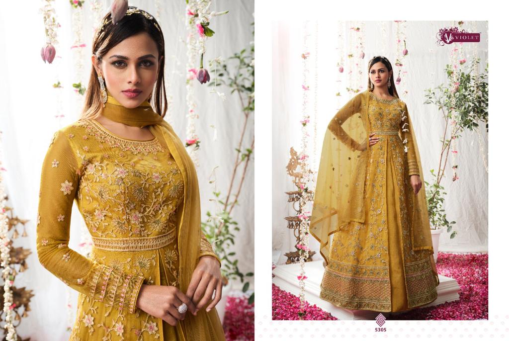 Swagat Violet 5301-5308 Series Exclusive Wedding Designer Long Suits Anant Tex Exports Private Limited