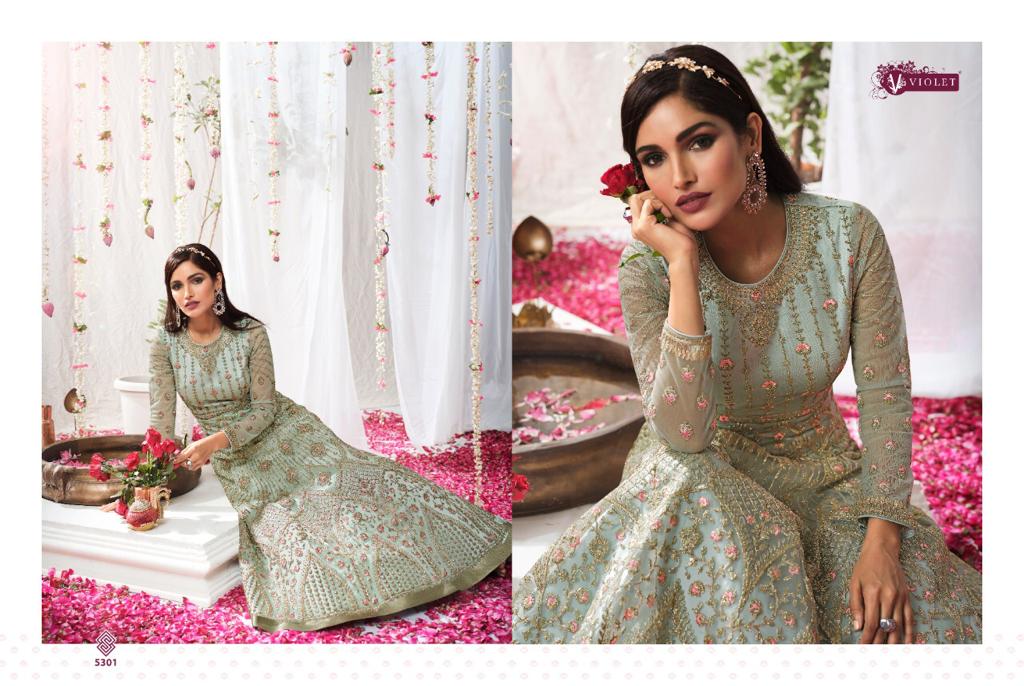 Swagat Violet 5301-5308 Series Exclusive Wedding Designer Long Suits Anant Tex Exports Private Limited