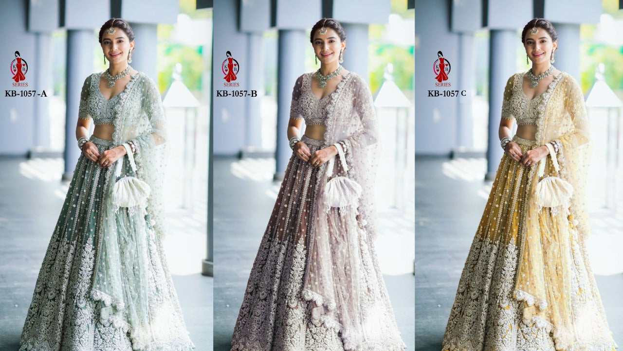 KB 1057 HEAVY BUTTERFLY NET BRIDAL LEHENGA CHOLI Anant Tex Exports Private Limited