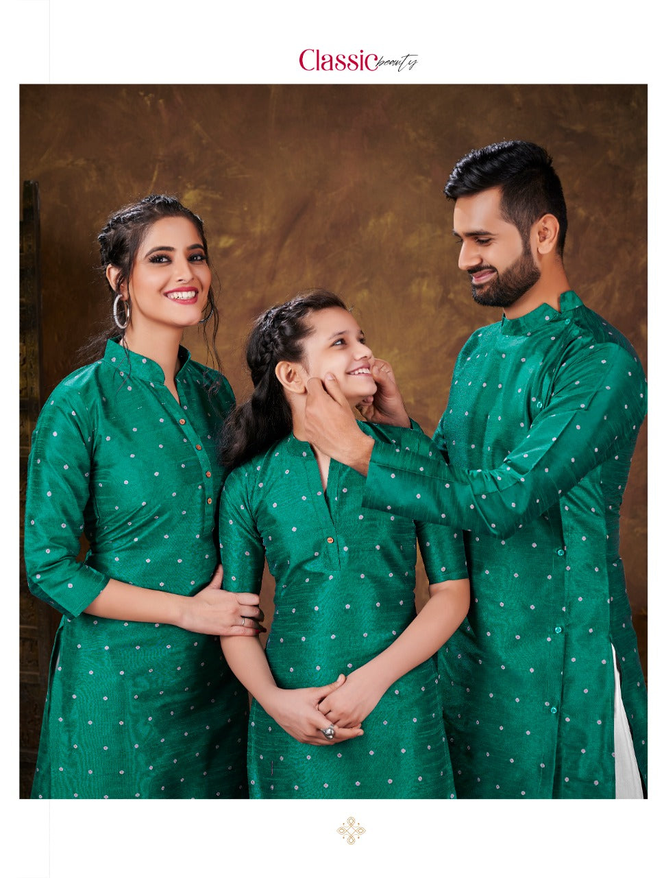 Family Combo Couple Dress Gents Ladies With Daughter Dress Anant Tex Exports Private Limited