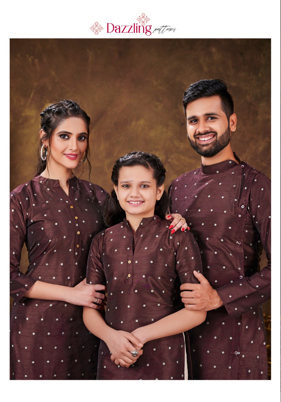 Family Combo Couple Dress Gents Ladies With Daughter Dress Anant Tex Exports Private Limited