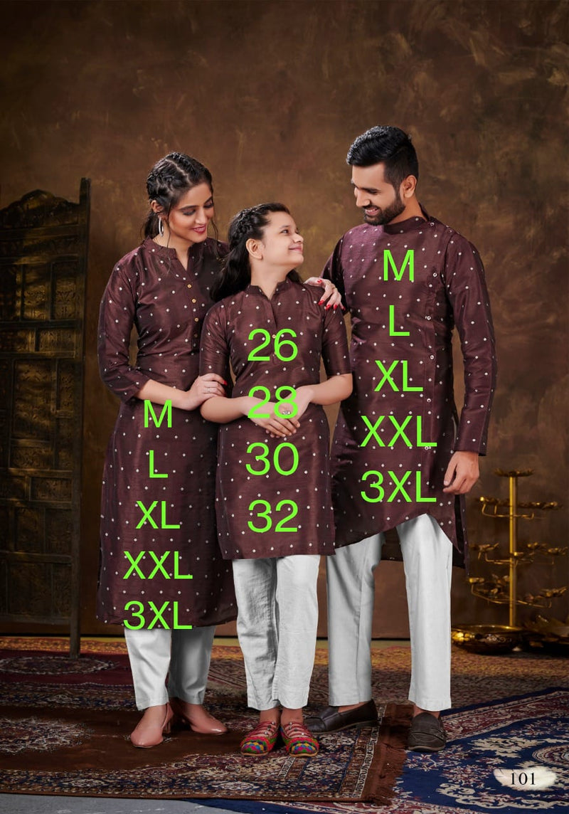Family Combo Couple Dress Gents Ladies With Daughter Dress Anant Tex Exports Private Limited