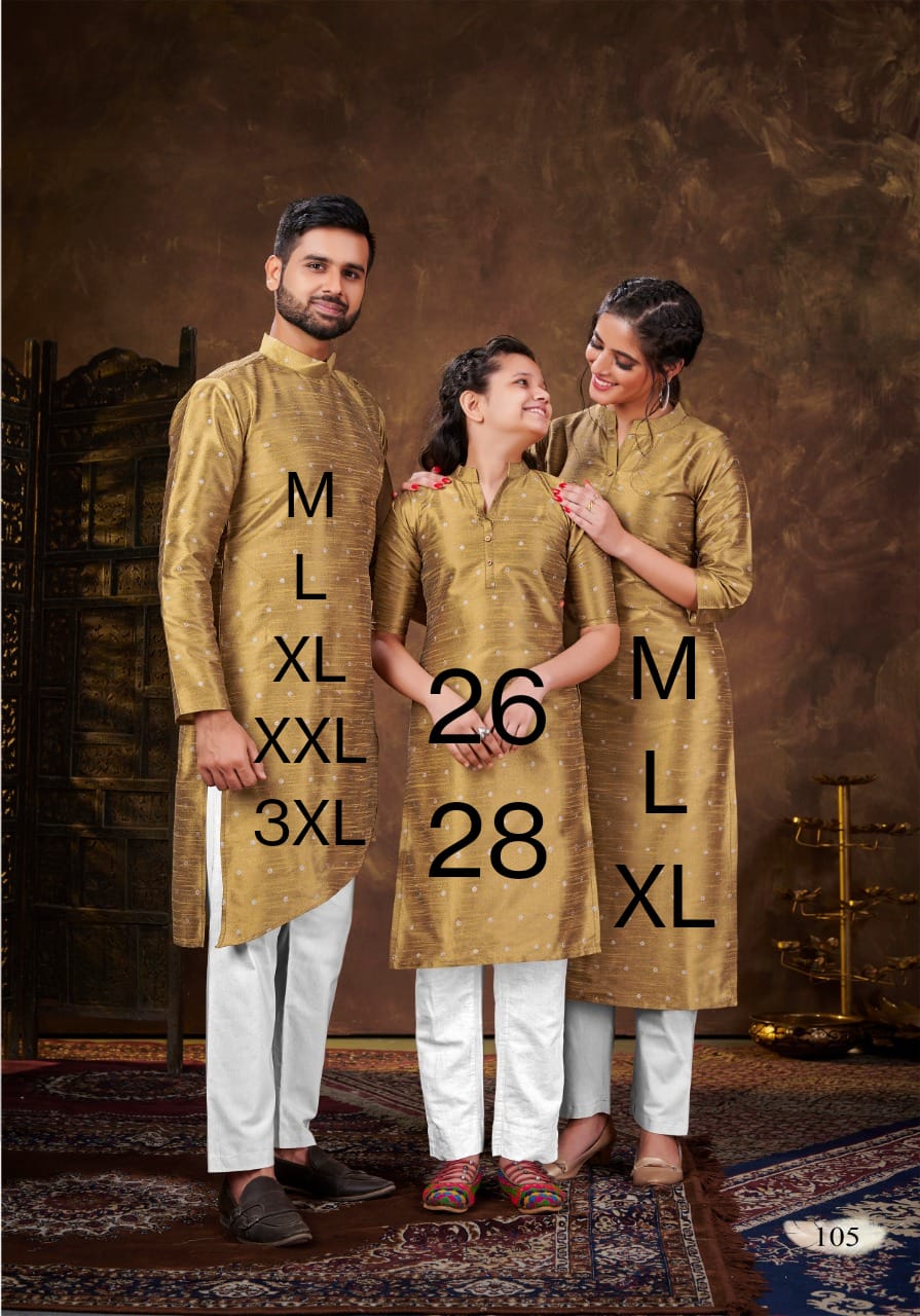 Family Combo Couple Dress Gents Ladies With Daughter Dress Anant Tex Exports Private Limited