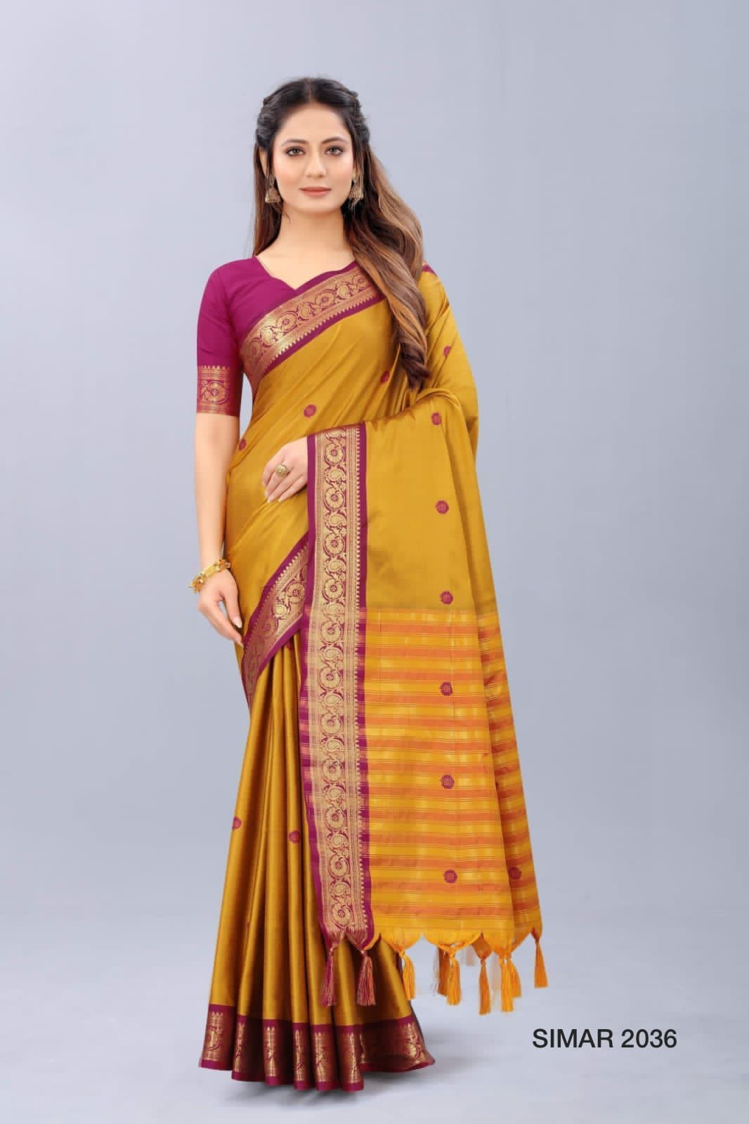 SIMAR -1 D.NO 2034 TO 2039 COTTON SILK SAREE Anant Tex Exports Private Limited