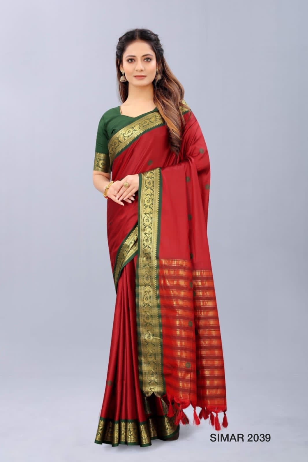 SIMAR -1 D.NO 2034 TO 2039 COTTON SILK SAREE Anant Tex Exports Private Limited