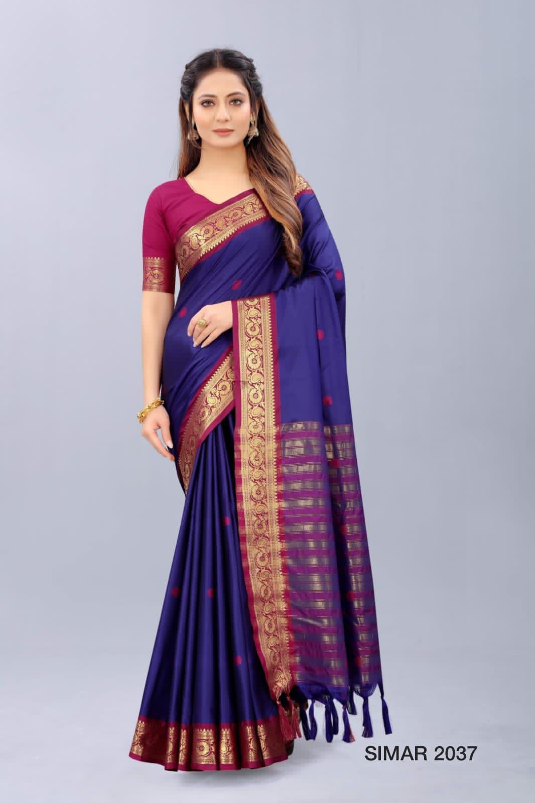 SIMAR -1 D.NO 2034 TO 2039 COTTON SILK SAREE Anant Tex Exports Private Limited