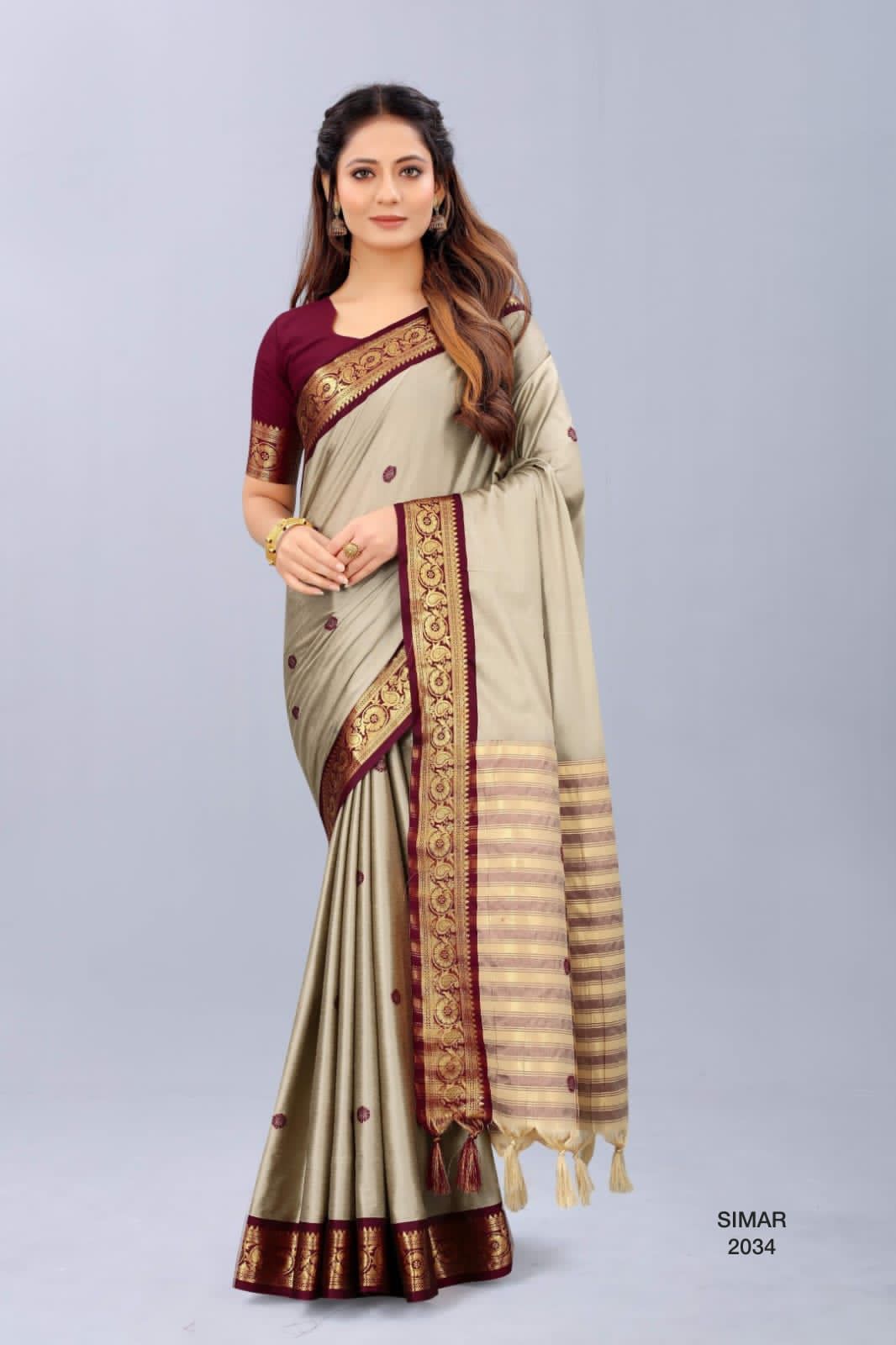 SIMAR -1 D.NO 2034 TO 2039 COTTON SILK SAREE Anant Tex Exports Private Limited