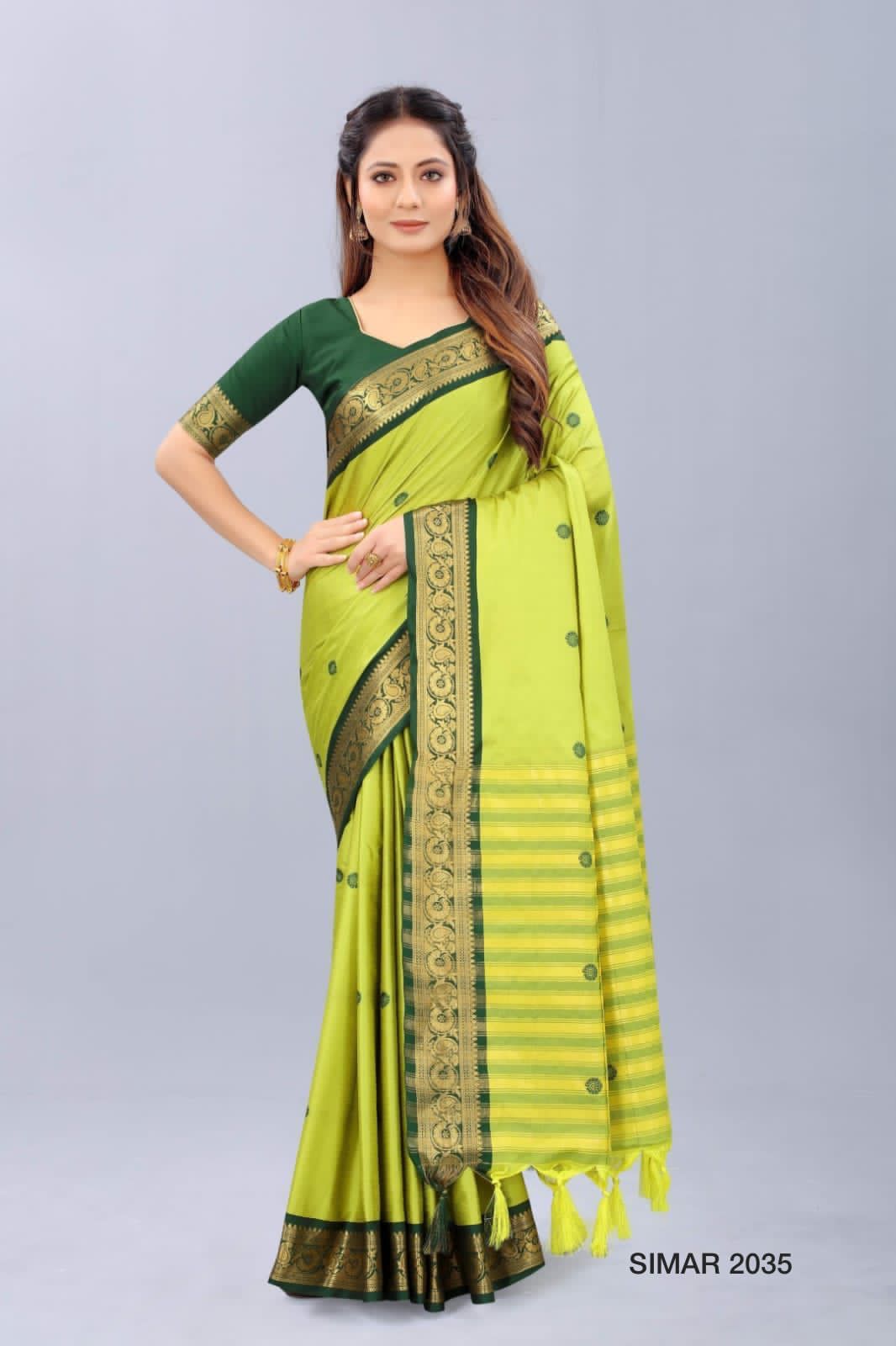 SIMAR -1 D.NO 2034 TO 2039 COTTON SILK SAREE Anant Tex Exports Private Limited
