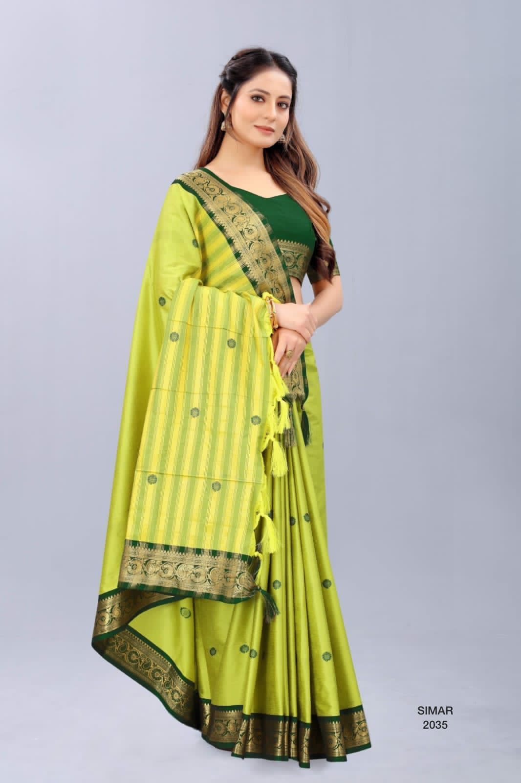 SIMAR -1 D.NO 2034 TO 2039 COTTON SILK SAREE Anant Tex Exports Private Limited