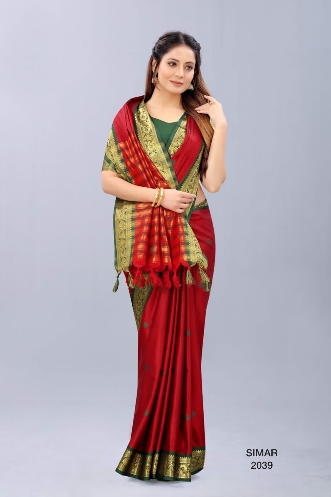 SIMAR -1 D.NO 2034 TO 2039 COTTON SILK SAREE Anant Tex Exports Private Limited