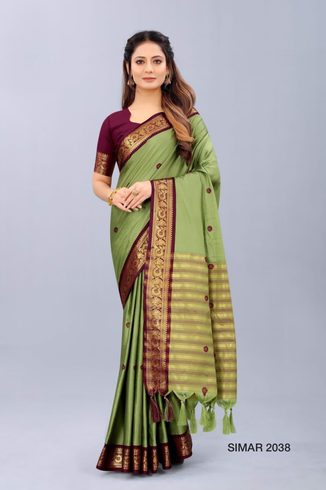SIMAR -1 D.NO 2034 TO 2039 COTTON SILK SAREE Anant Tex Exports Private Limited
