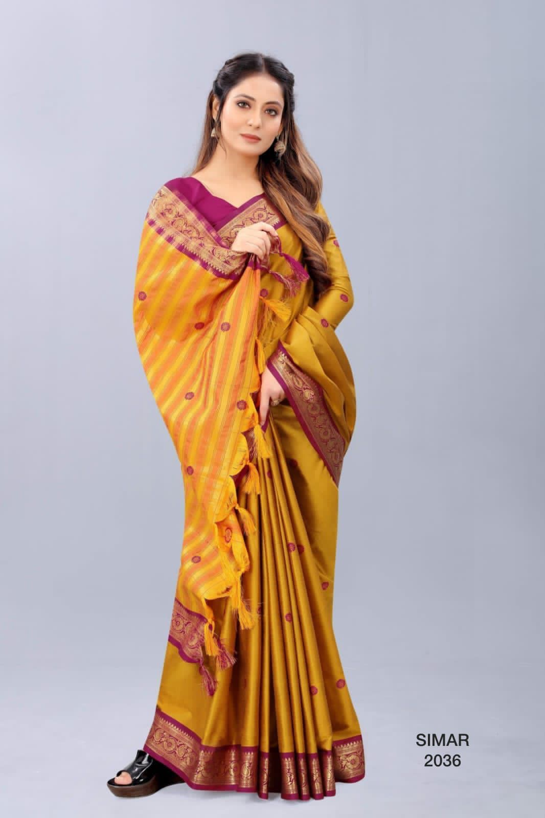 SIMAR -1 D.NO 2034 TO 2039 COTTON SILK SAREE Anant Tex Exports Private Limited