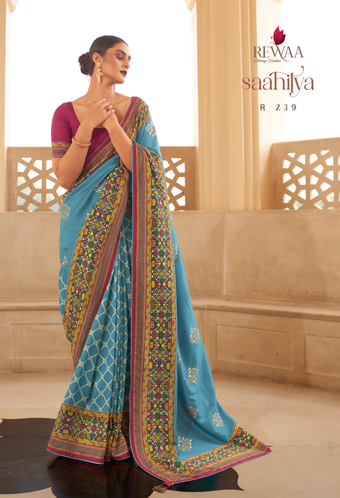 Rewaa Saahitya R -239 To R-247 Series Designer Saree Silk Designer Party Wear Saree Anant Tex Exports Private Limited