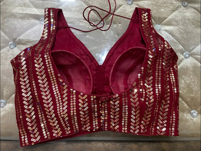 Readymade Beautiful Tone to Tone Machine Sequence Work Blouse Anant Tex Exports Private Limited