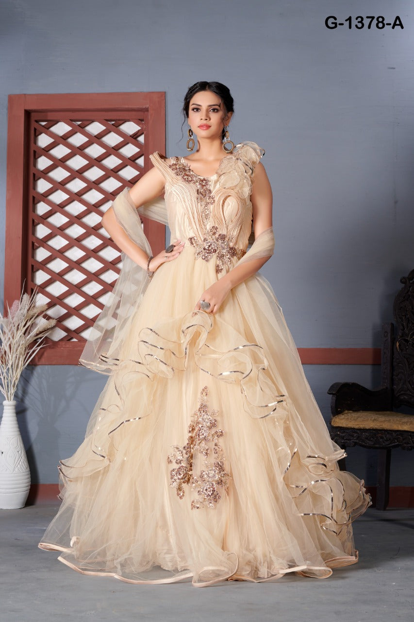 Party Wear Designer Gown Dress | Punjaban Designer Boutique