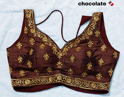 Readymade Heavy Embroidery Design Phantom Silk Blouse Anant Tex Exports Private Limited