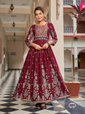 Flora Foil Print Flair Gown Anant Tex Exports Private Limited