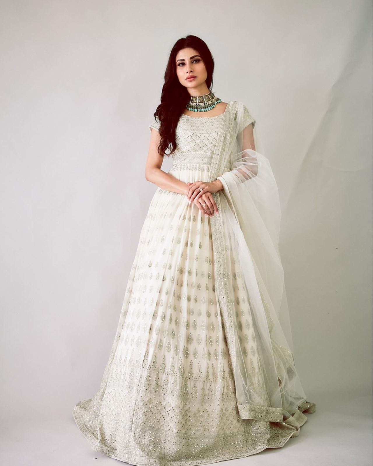 New Designer K Georgette Gown With Dupatta - Main Image