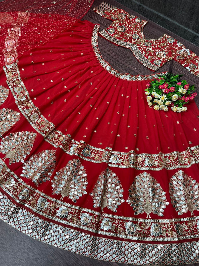 New Designer Georgette Mirror Work Lehengas Choli With Work Dupatta Anant Tex Exports Private Limited