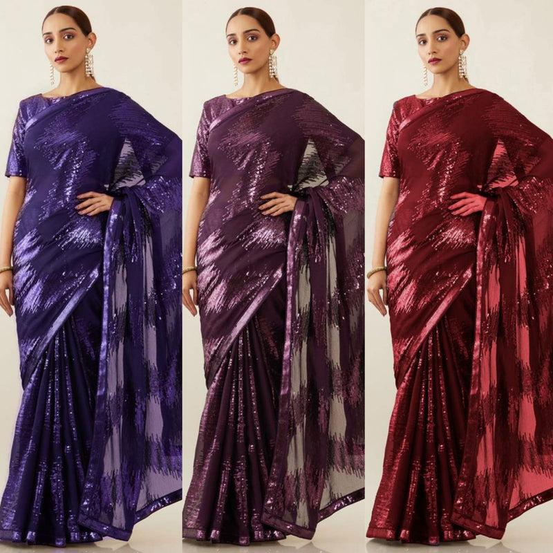 Georgette With Heavy Sequence Saree Anant Tex Exports Private Limited