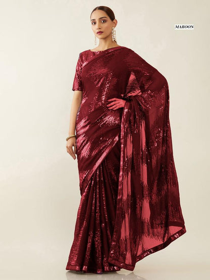Georgette With Heavy Sequence Saree Anant Tex Exports Private Limited