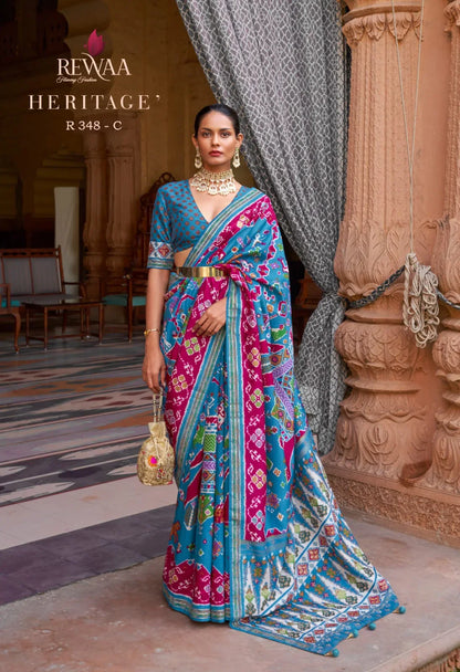 Rewaa Heritage Pure Designer Silk Patola Saree Anant Tex Exports Private Limited