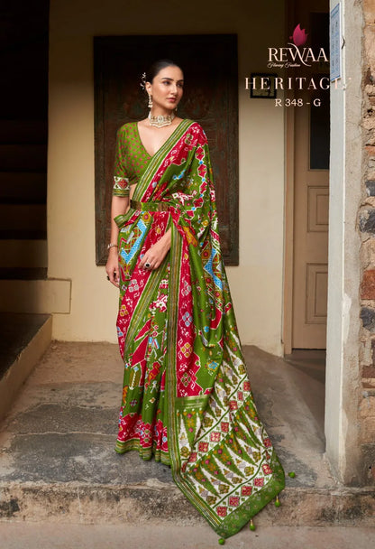 Rewaa Heritage Pure Designer Silk Patola Saree Anant Tex Exports Private Limited