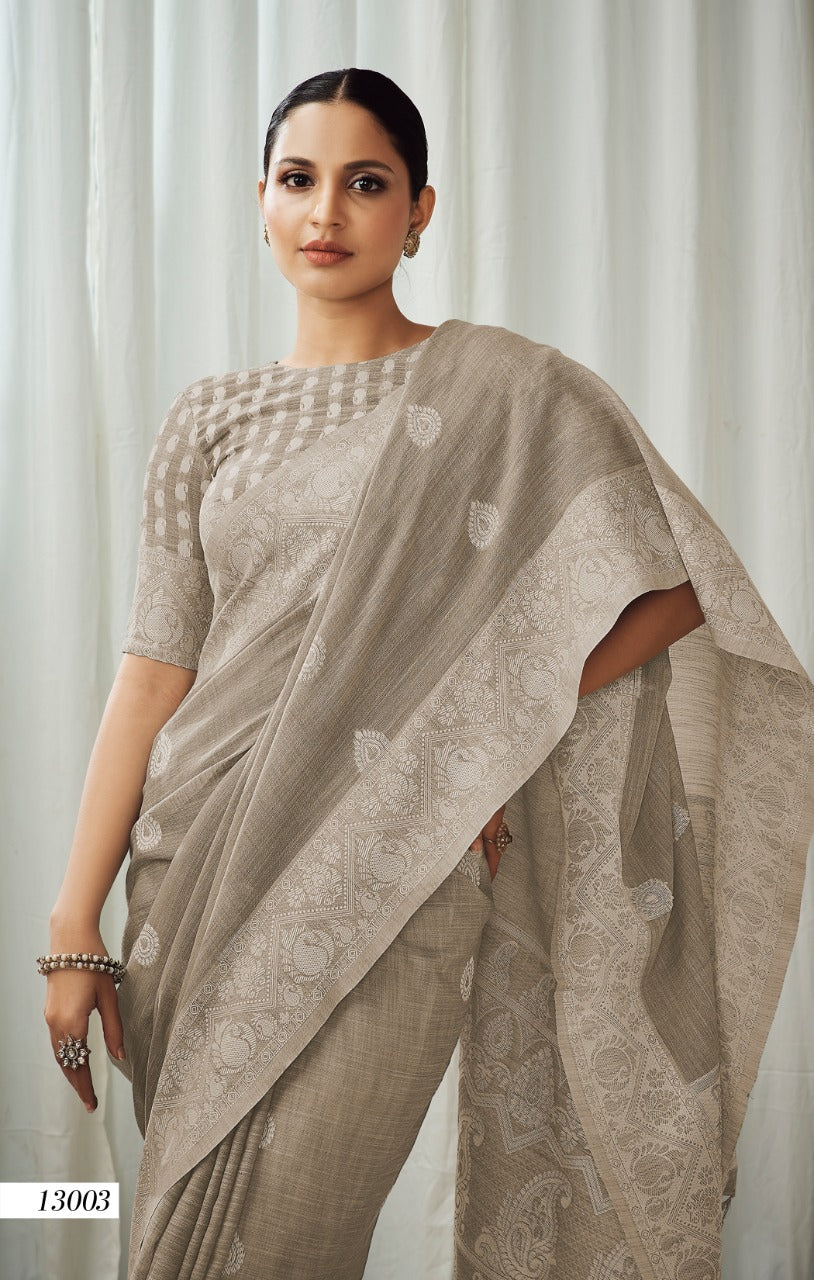 Rajpath Anigma Soft Luckhnowi weaving Linen Saree Anant Tex Exports Private Limited