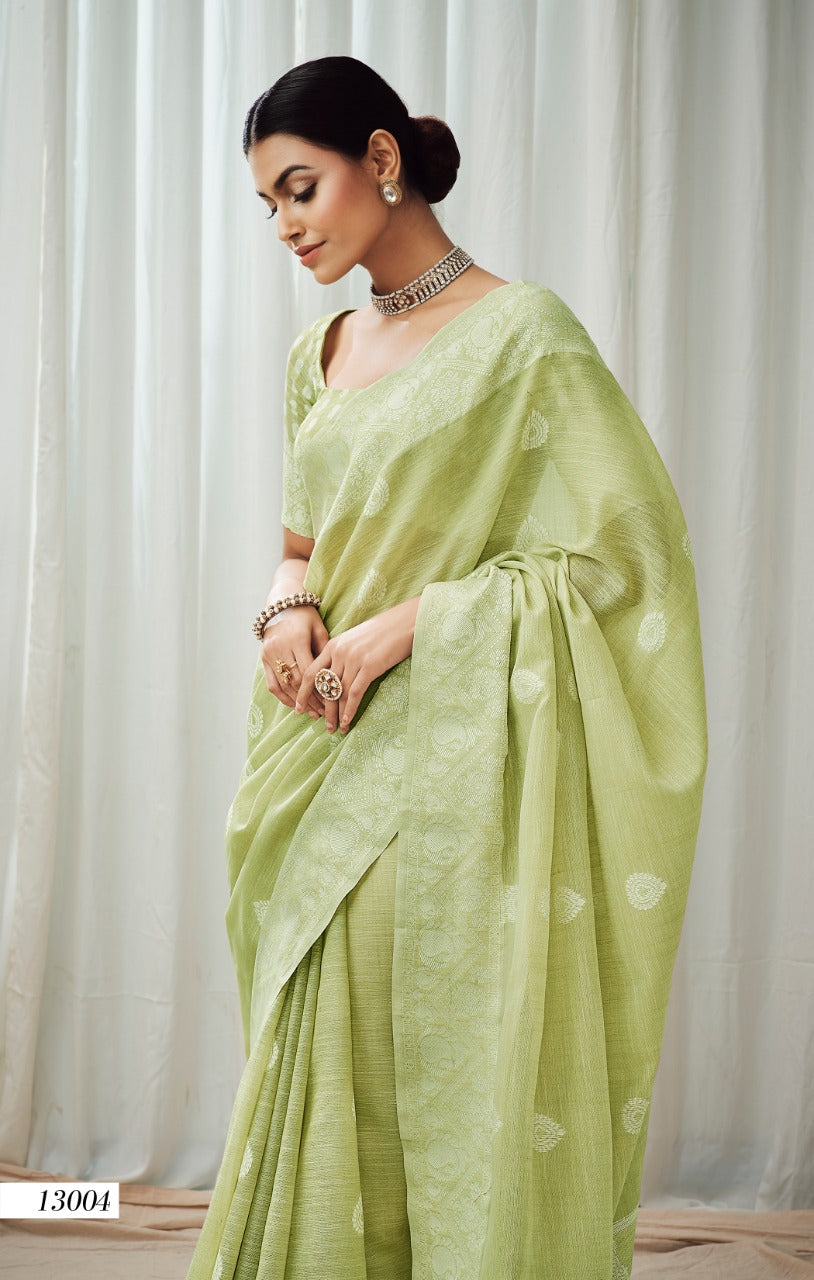 Rajpath Anigma Soft Luckhnowi weaving Linen Saree Anant Tex Exports Private Limited