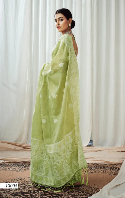 Rajpath Anigma Soft Luckhnowi weaving Linen Saree Anant Tex Exports Private Limited