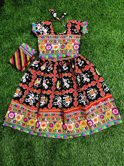 Navratri Traditional full embroidery  gher Lehenga for kids Anant Tex Exports Private Limited