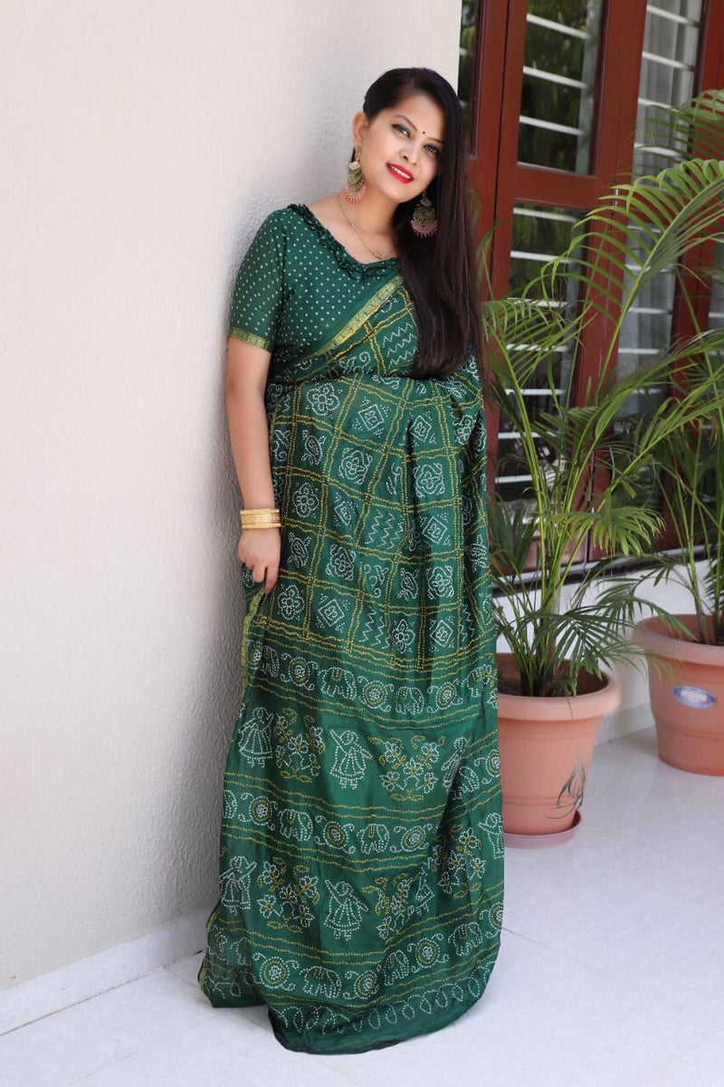 Divya Tafetta Silk Print Bandhej Saree Anant Tex Exports Private Limited