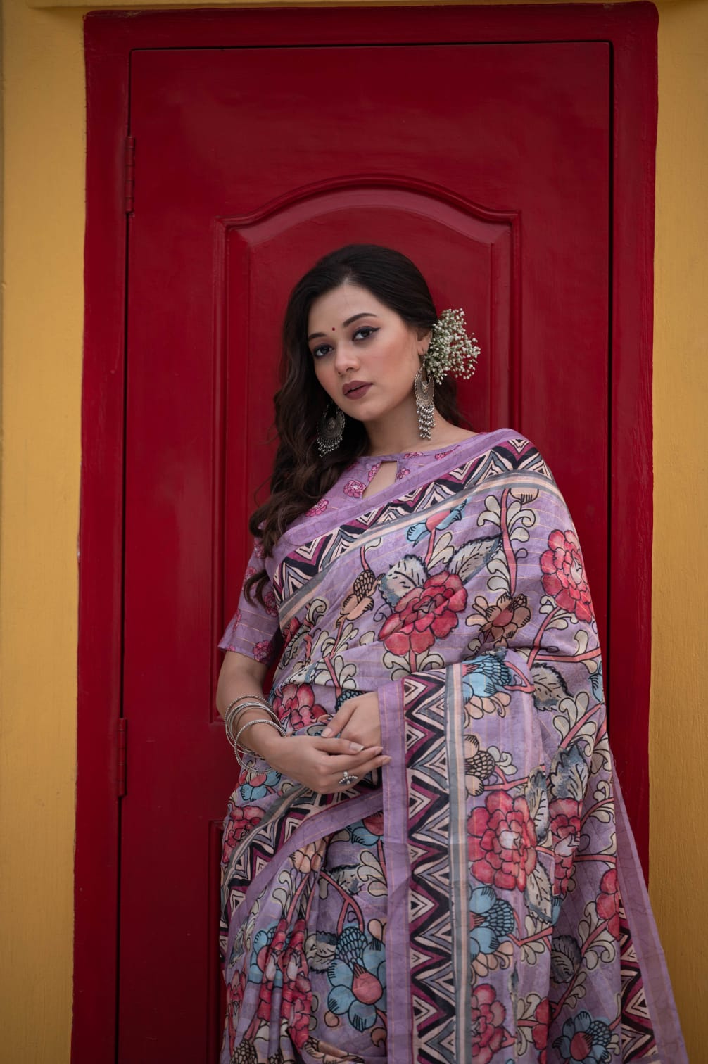 Kalamkari Print Soft Linen Cotton Saree Anant Tex Exports Private Limited