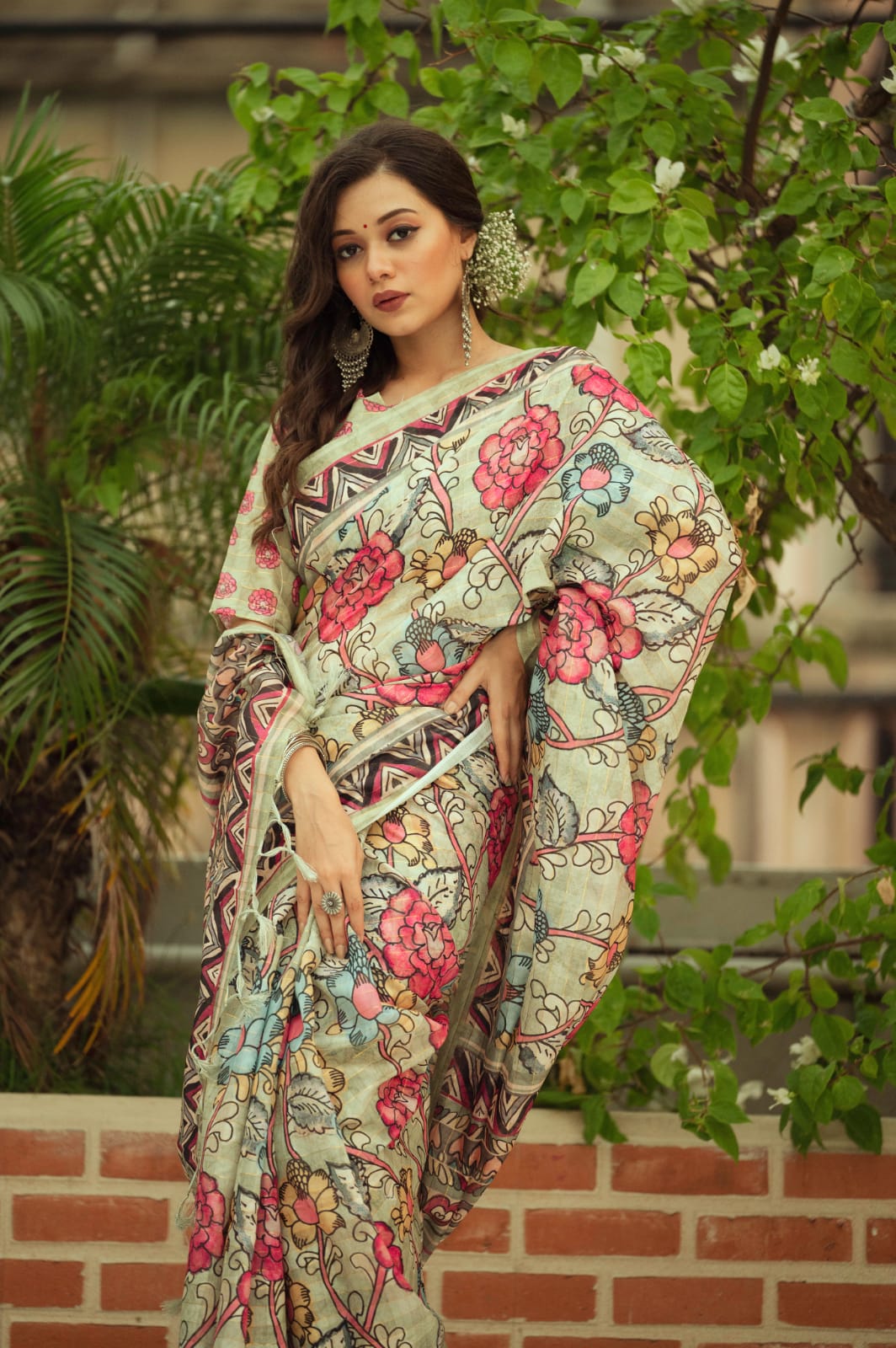 Kalamkari Print Soft Linen Cotton Saree Anant Tex Exports Private Limited