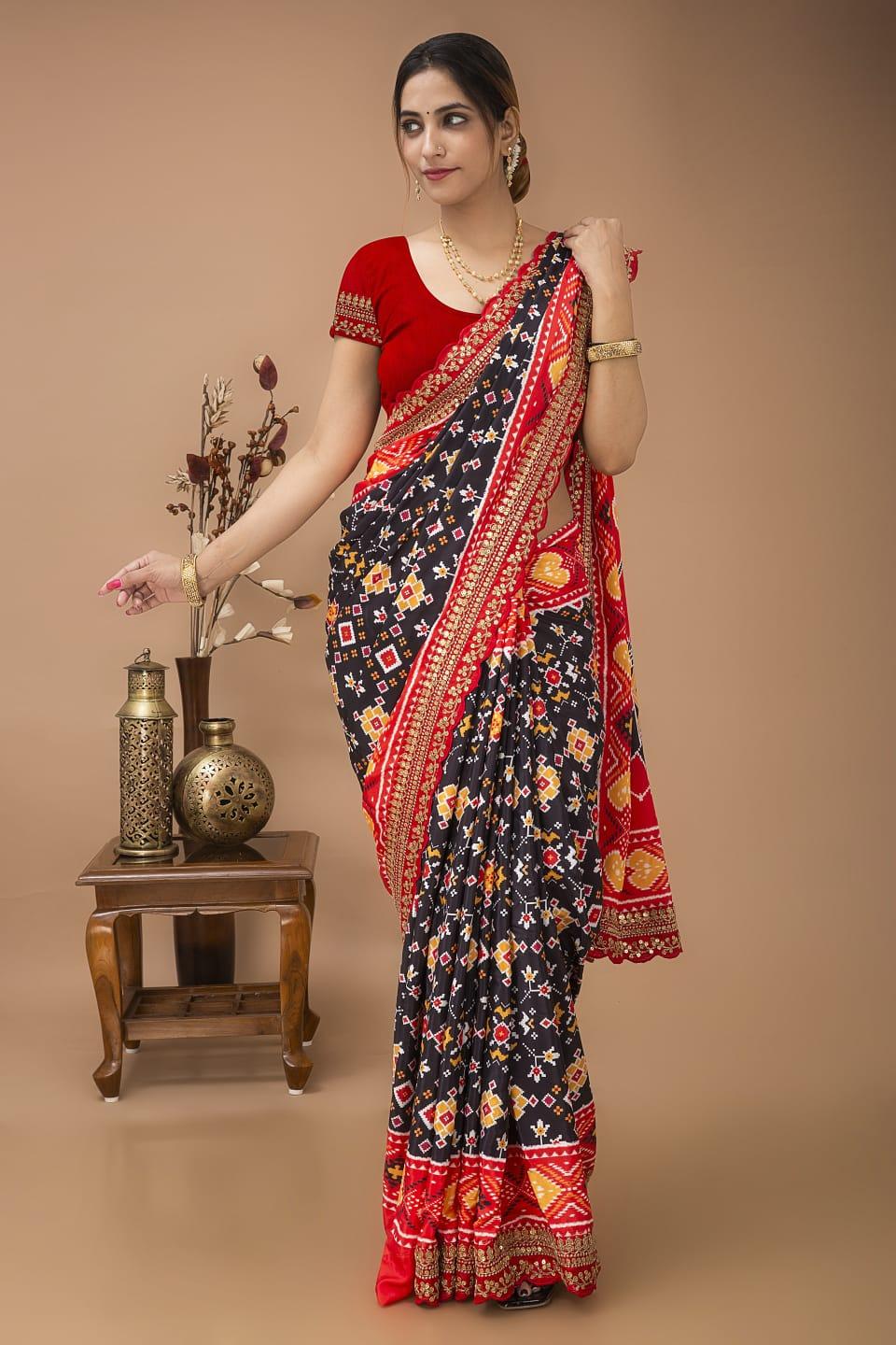 Satin Silk &amp; Digital Print Saree Anant Tex Exports Private Limited