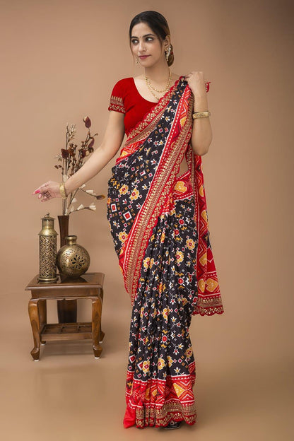 Satin Silk &amp; Digital Print Saree Anant Tex Exports Private Limited