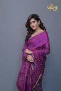 Tafetta Silk Print Bandhej Saree Anant Tex Exports Private Limited