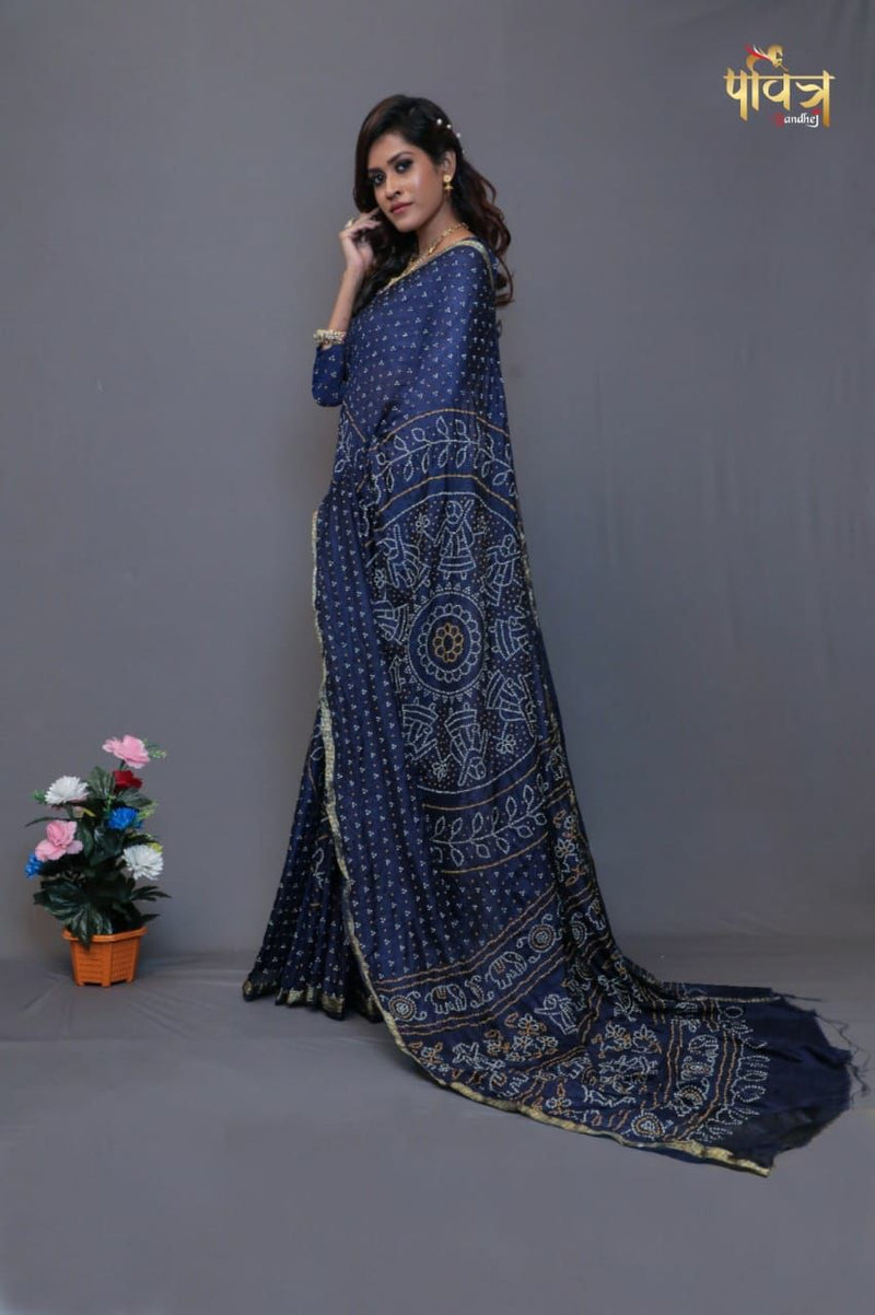 Tafetta Silk Print Bandhej Saree Anant Tex Exports Private Limited