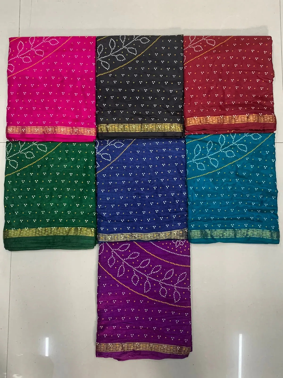 Tafetta Silk Print Bandhej Saree Anant Tex Exports Private Limited